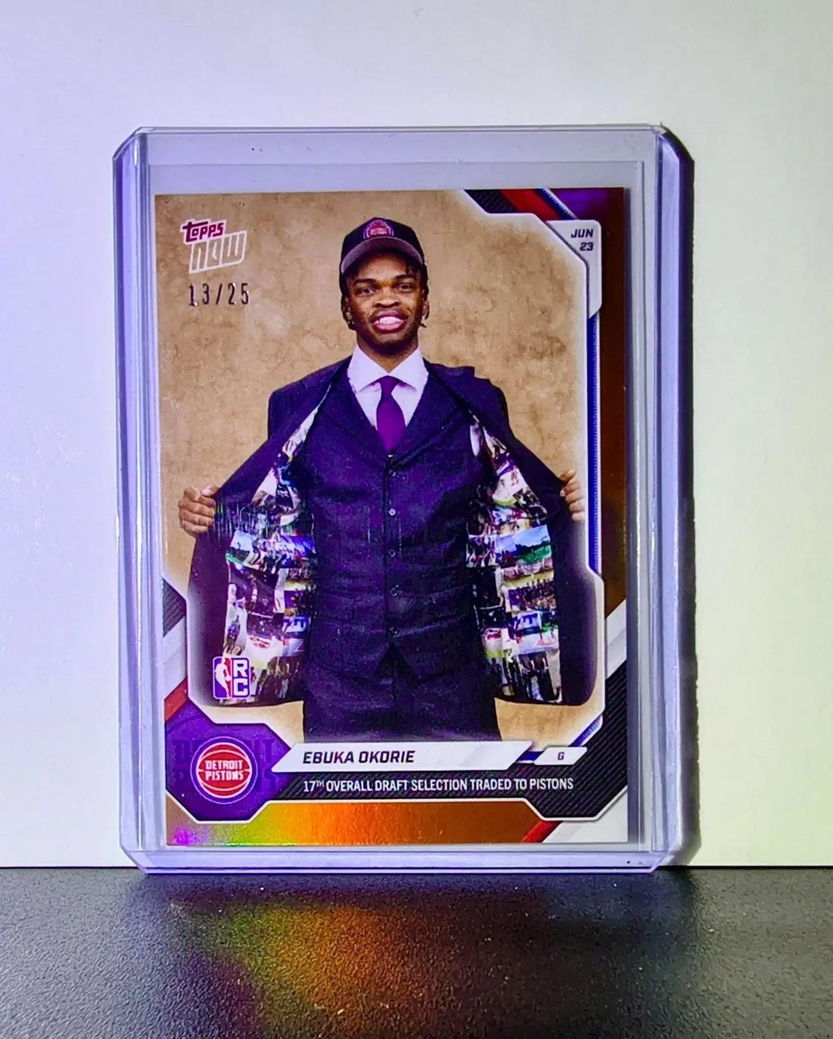 Ebuka Okorie 2026 NBA Rookie Topps Now Draft #EOK2 Orange Foil Card 13/25 - Basketball Card Single