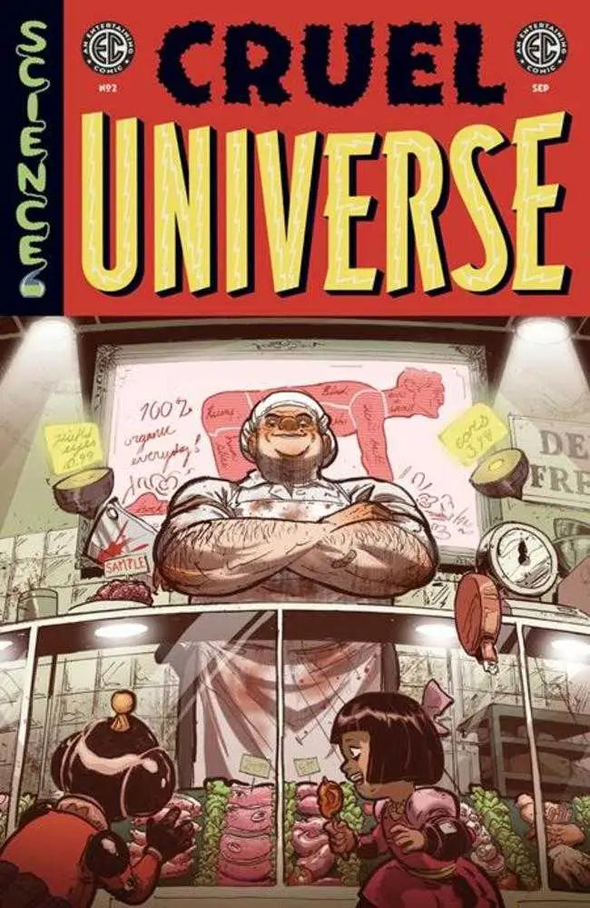 Cruel Universe comic book cover by Riley Rossmo featuring retro-style sci-fi art