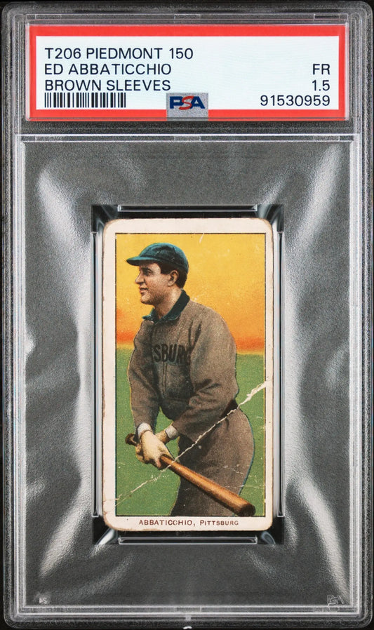 Ed Abbaticcho Brown Sleeves 1909-11 T206 Piedmont 150 PSA 1.5 Fair - Baseball Card Single