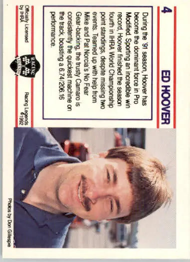 Ed Hoover - 1991 Racing Legends IHRA - #4 - Racing - Racing Card Single