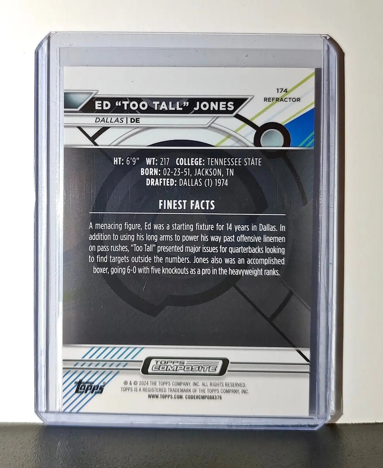 Ed Jones 2023 Topps Finest Refractor NFL #174 Card Dallas Cowboys - Football Card Single