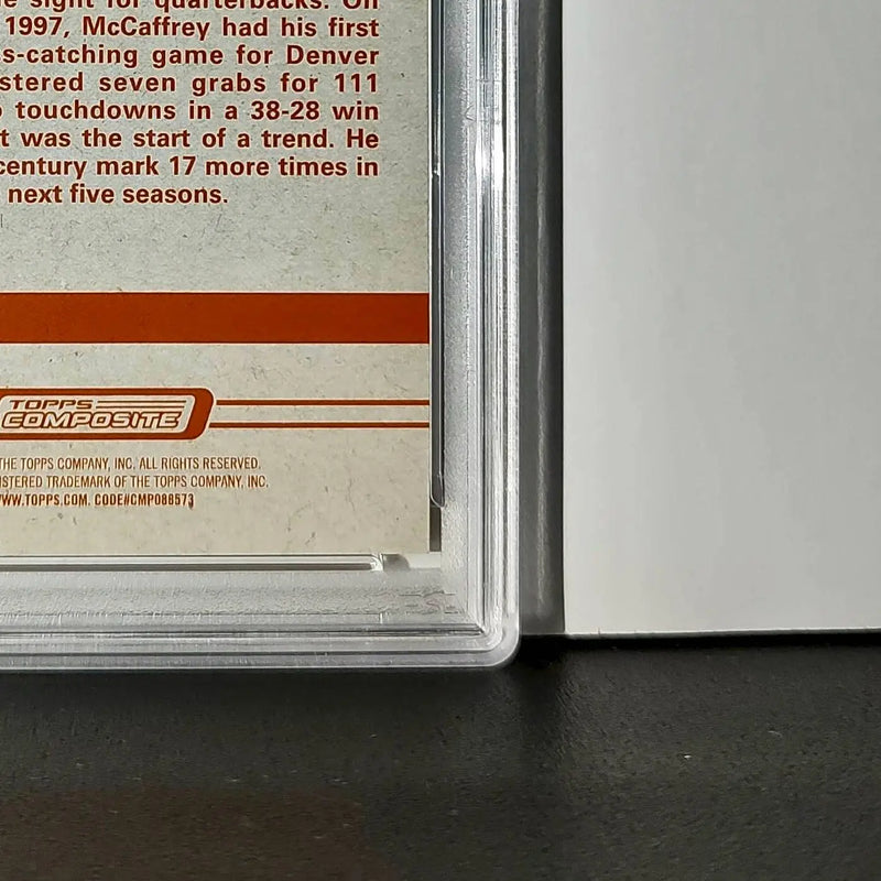 Ed McCaffrey 2023 Topps #374 22/25 Heritage Orange Rainbow Foilboard PSA 10 Gem