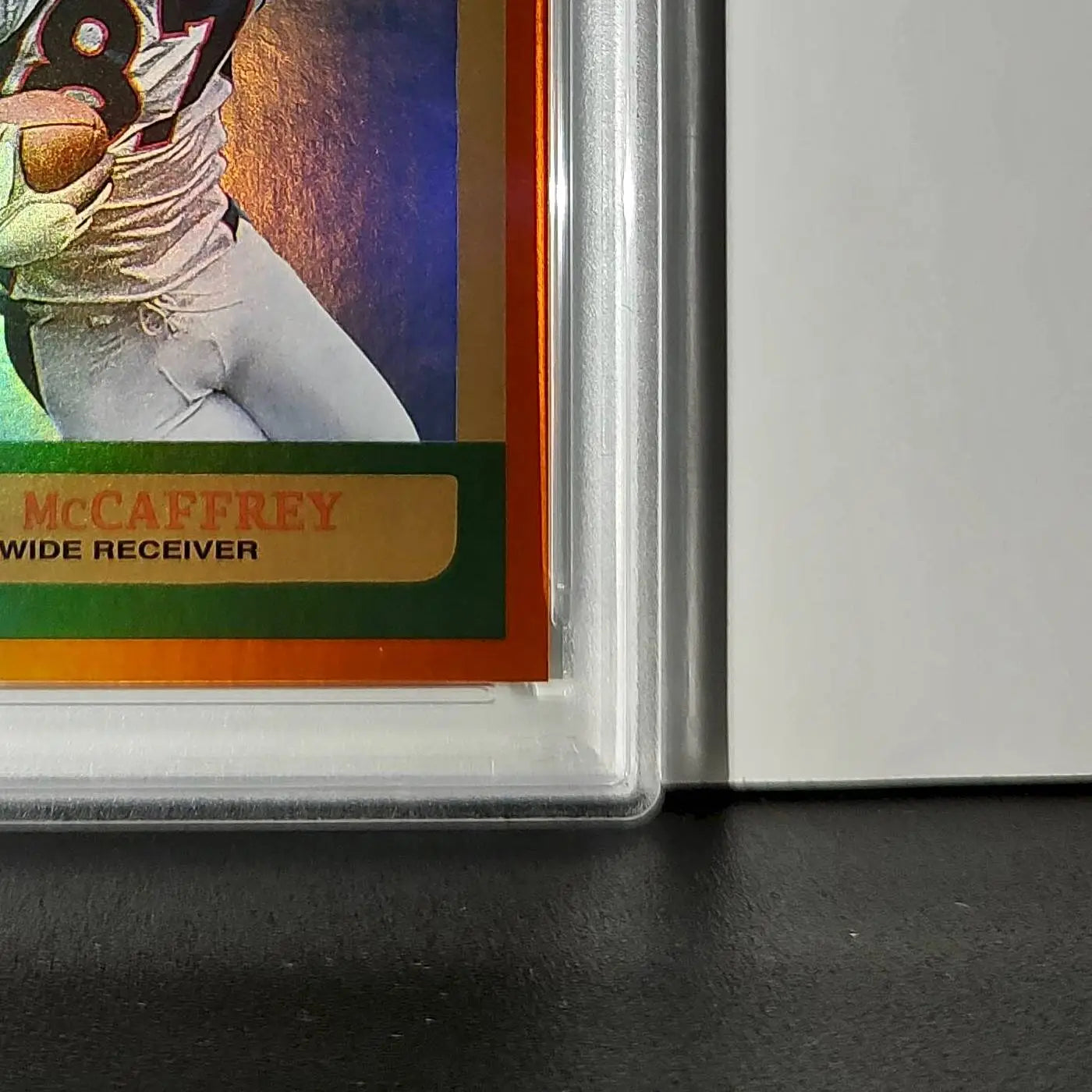 Ed McCaffrey 2023 Topps #374 22/25 Heritage Orange Rainbow Foilboard PSA 10 Gem