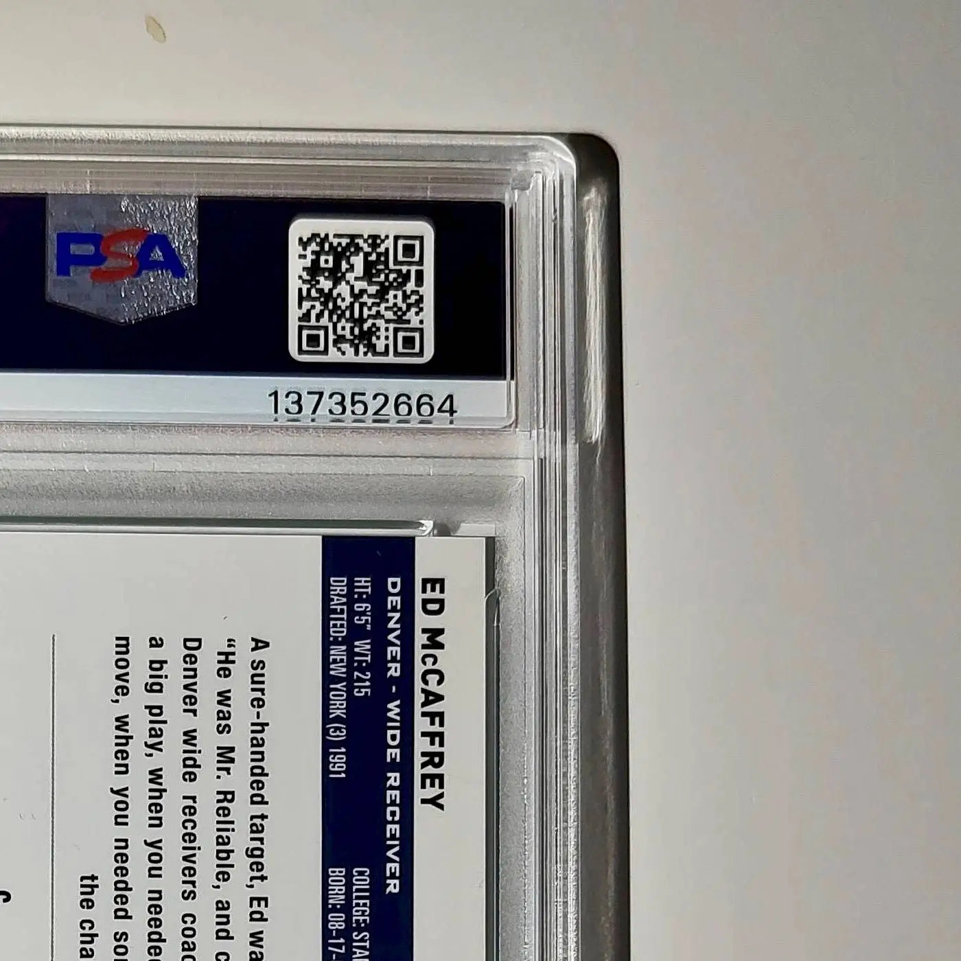 Ed McCaffrey 2023 Topps Chrome 159/199 #42 Aqua Refractors PSA 10 Gem Mint - Football Card Single