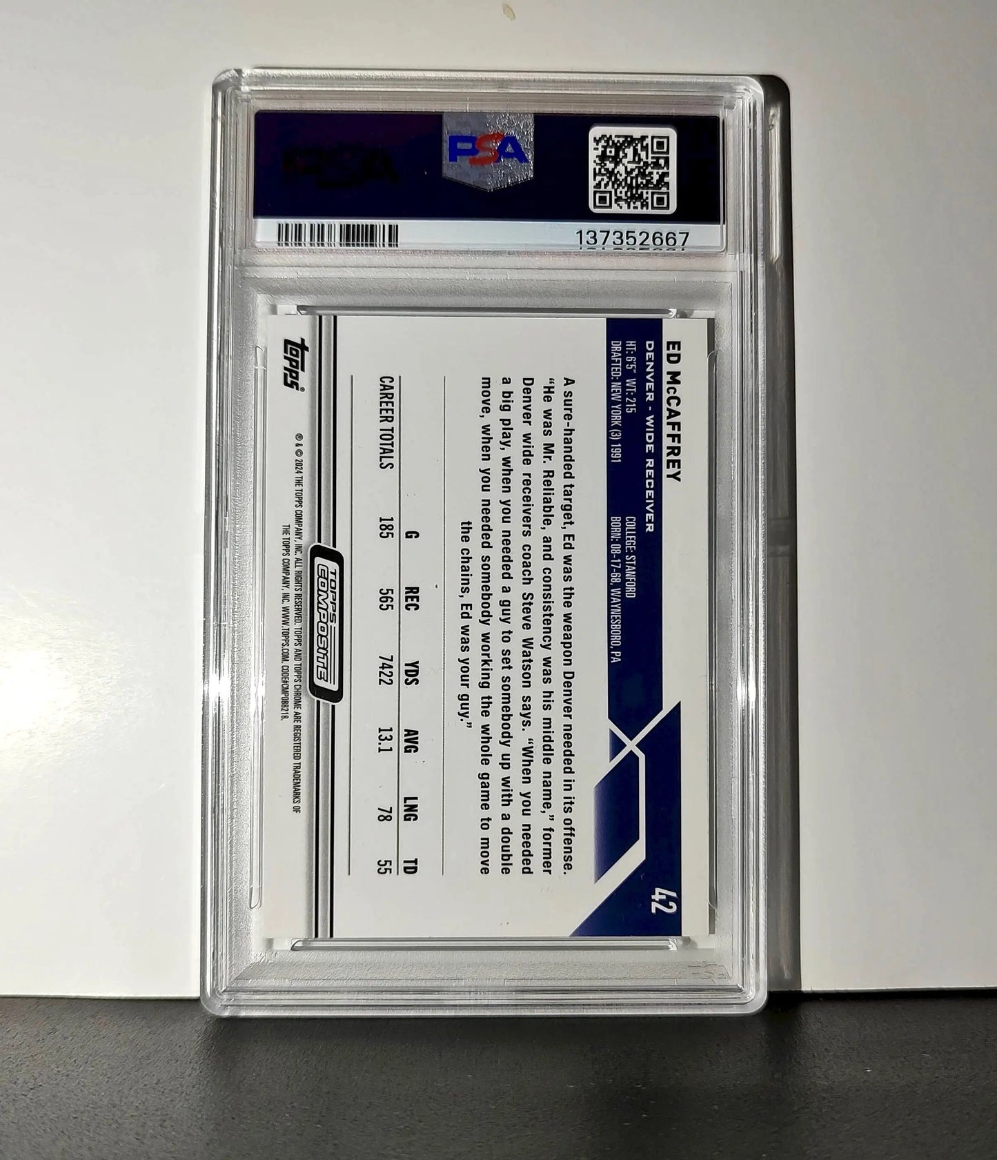 Ed McCaffrey 2023 Topps Chrome #42 Sepia Refractors PSA 9 Mint