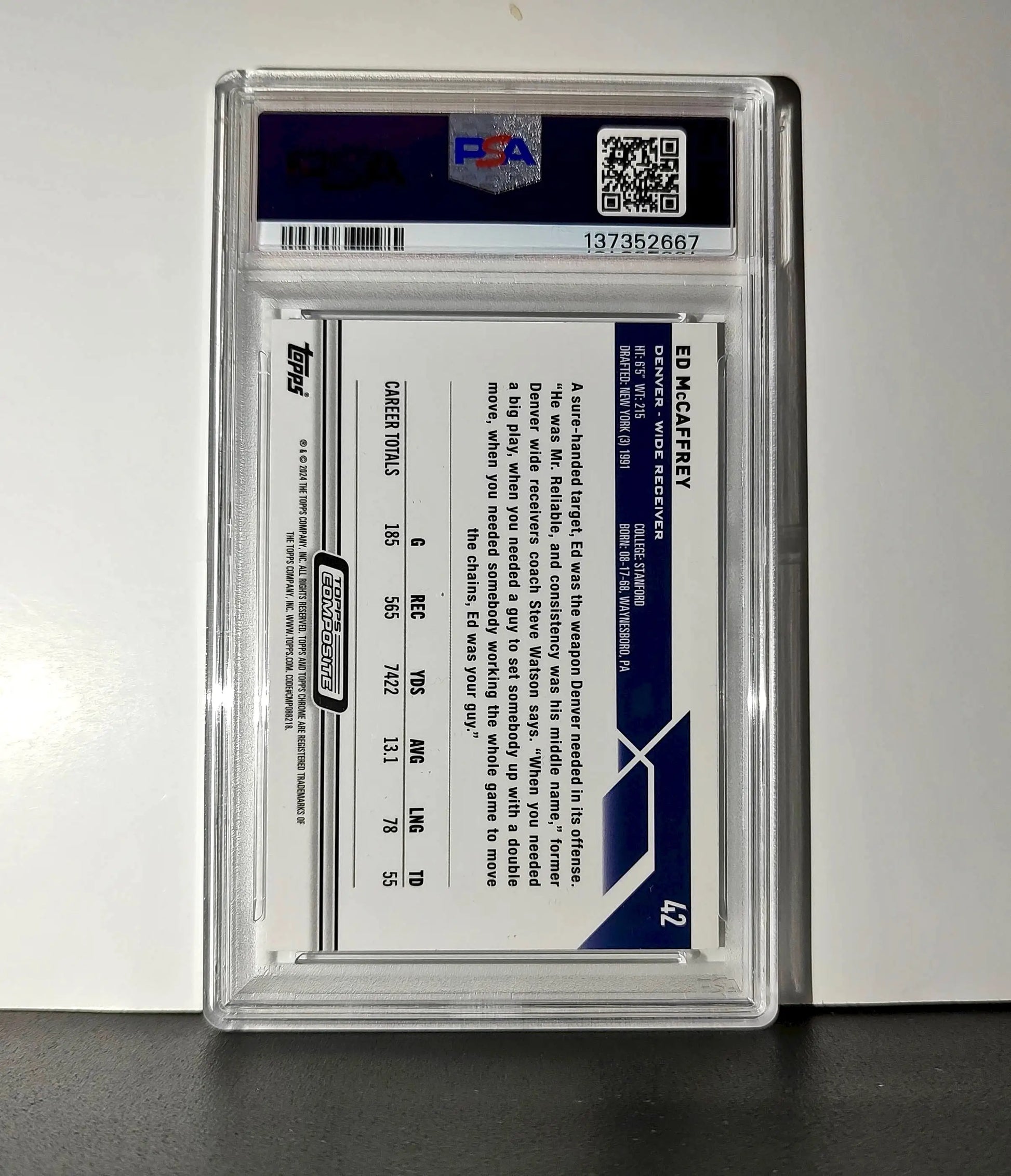 Ed McCaffrey 2023 Topps Chrome #42 Sepia Refractors PSA 9 Mint