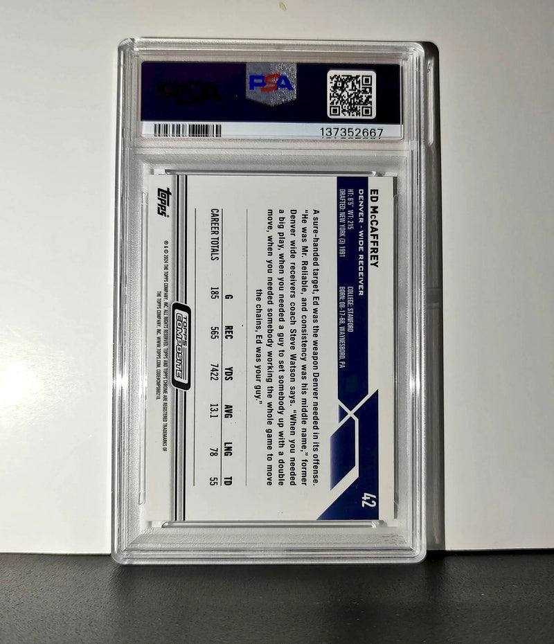 Ed McCaffrey 2023 Topps Chrome #42 Sepia Refractors PSA 9 Mint