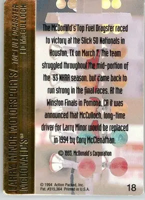 Ed McCulloch - 1994 Action Packed NHRA - #18 - Racing - Racing Card Single