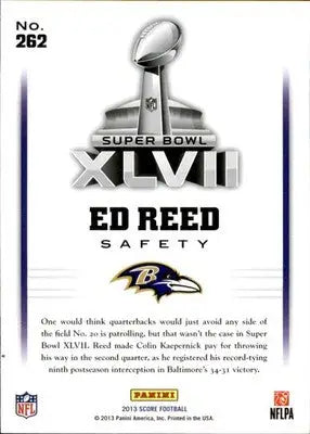 Ed Reed - 2013 Score - #262 - Football - Football Card Single