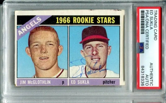 1966 Rookie Stars Baseball Card Ed Sukla PSA/DNA Signed California Angels Trading Cards