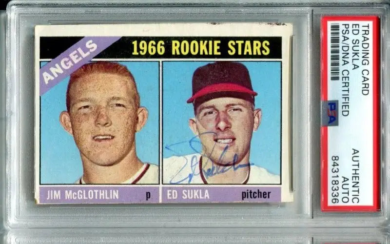 1966 Rookie Stars Baseball Card Ed Sukla PSA/DNA Signed California Angels Trading Cards