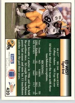 Ed West - 1992 Pacific - #420 - Football
