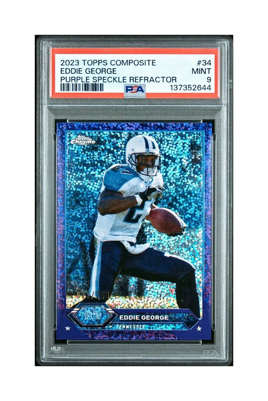Eddie George 2023 Topps Chrome 012/250 #34 Purple Speckle Refractors PSA 9 Mint