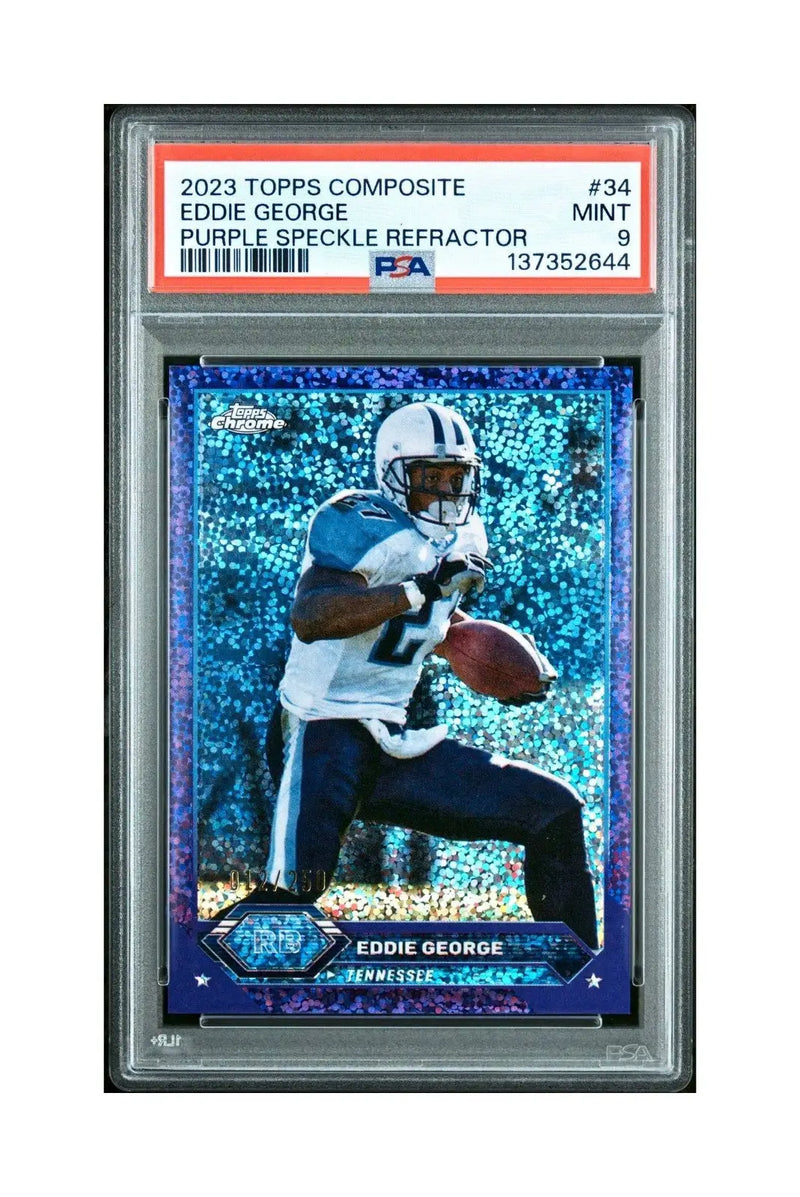 Eddie George 2023 Topps Chrome 012/250 #34 Purple Speckle Refractors PSA 9 Mint