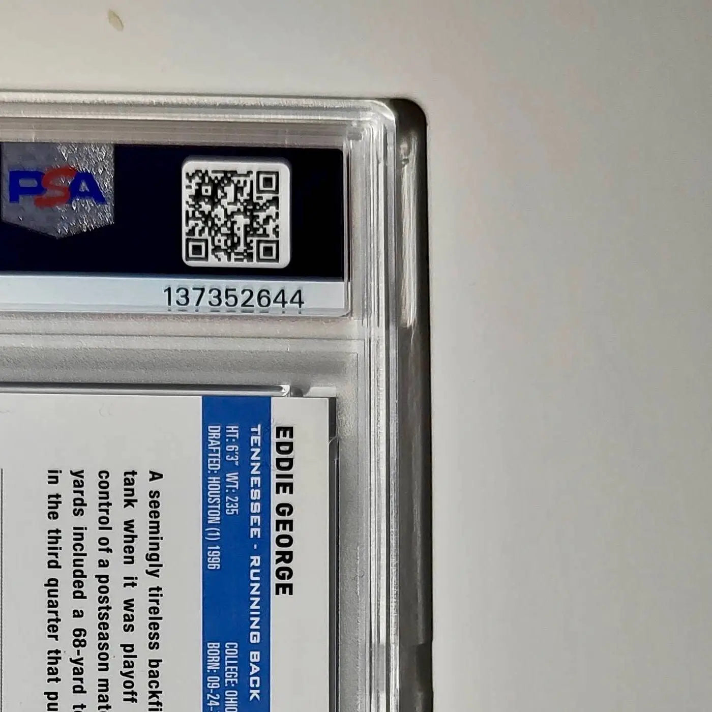 Eddie George 2023 Topps Chrome 012/250 #34 Purple Speckle Refractors PSA 9 Mint