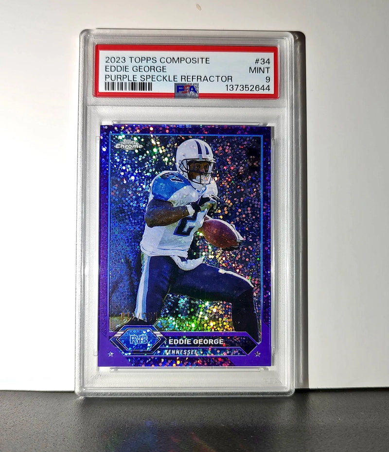 Eddie George 2023 Topps Chrome 012/250 #34 Purple Speckle Refractors PSA 9 Mint