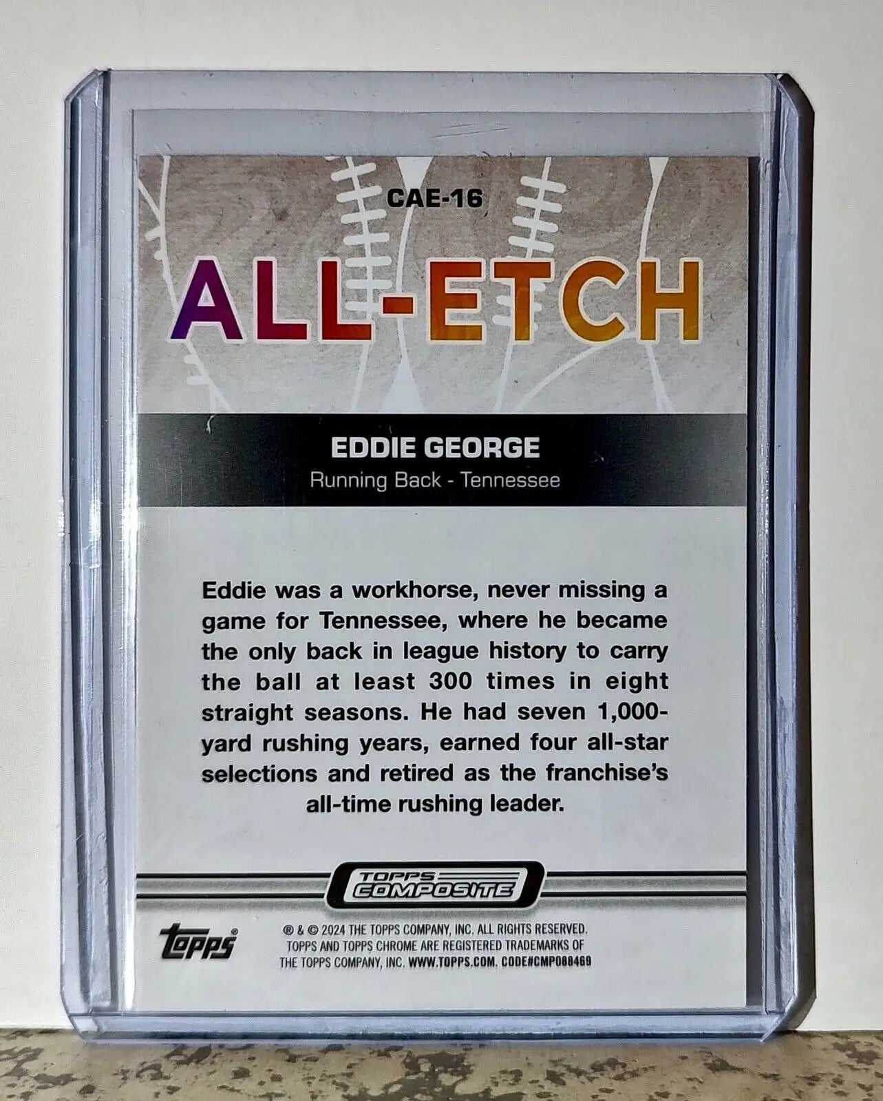 Eddie George 2023 Topps Chrome All-Etch NFL #CAE-16 Card Tennessee Titans - Football Card Single