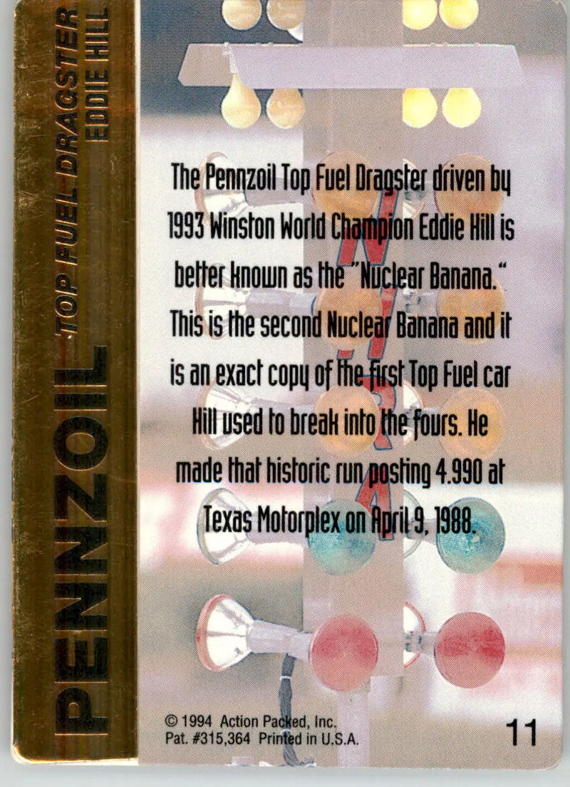 Eddie Hill - 1994 Action Packed NHRA - #11 - Racing