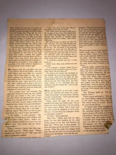 Worn page of text from Eddie Miller Cincinnati Reds Photo Magazine Cut Out Picture