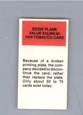 Eddie Plank - 1987 Hygrade All-Time Greats - #NNO - Famous-Reprints-T206 - Baseball Card Single