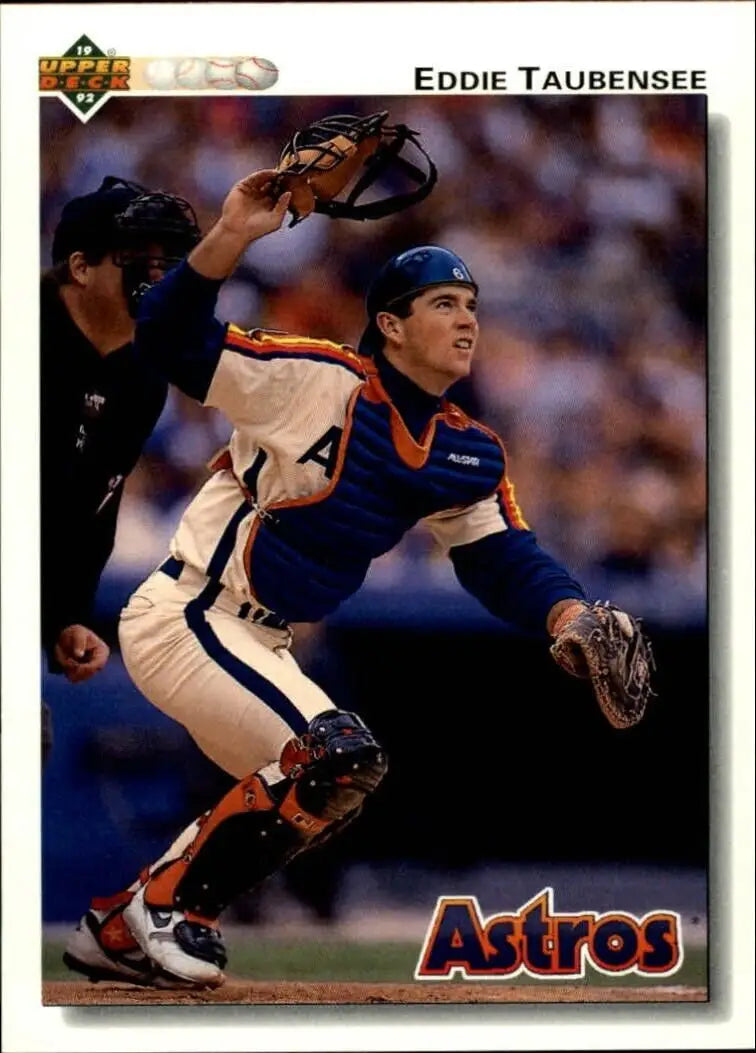 Eddie Taubensee 1992 Upper Deck MLB #757 Rookie Baseball Card Cleveland Indians - Baseball Card Single