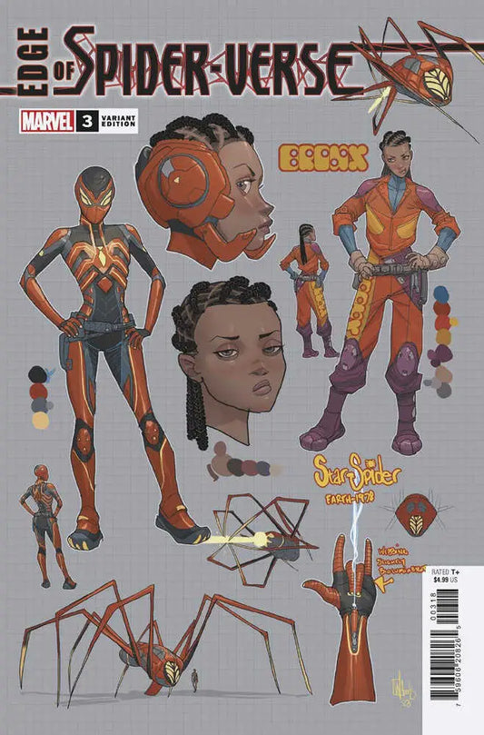 Comic book cover of Edge Of Spider-Verse #3 Pete Woods Design Variant featuring Spider-Verse characters