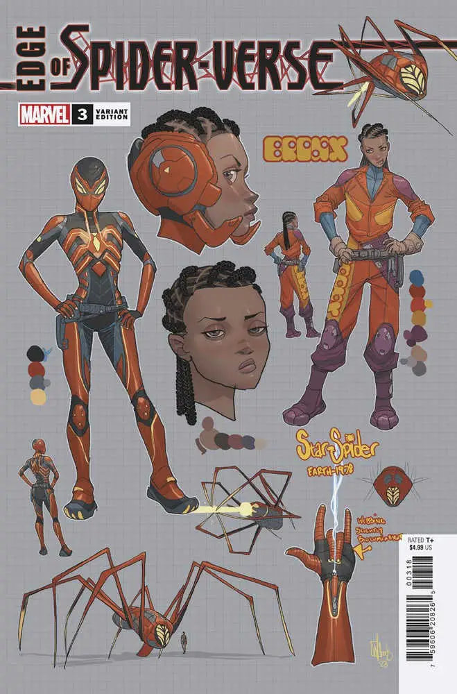 Comic book cover of Edge Of Spider-Verse #3 Pete Woods Design Variant featuring Spider-Verse characters