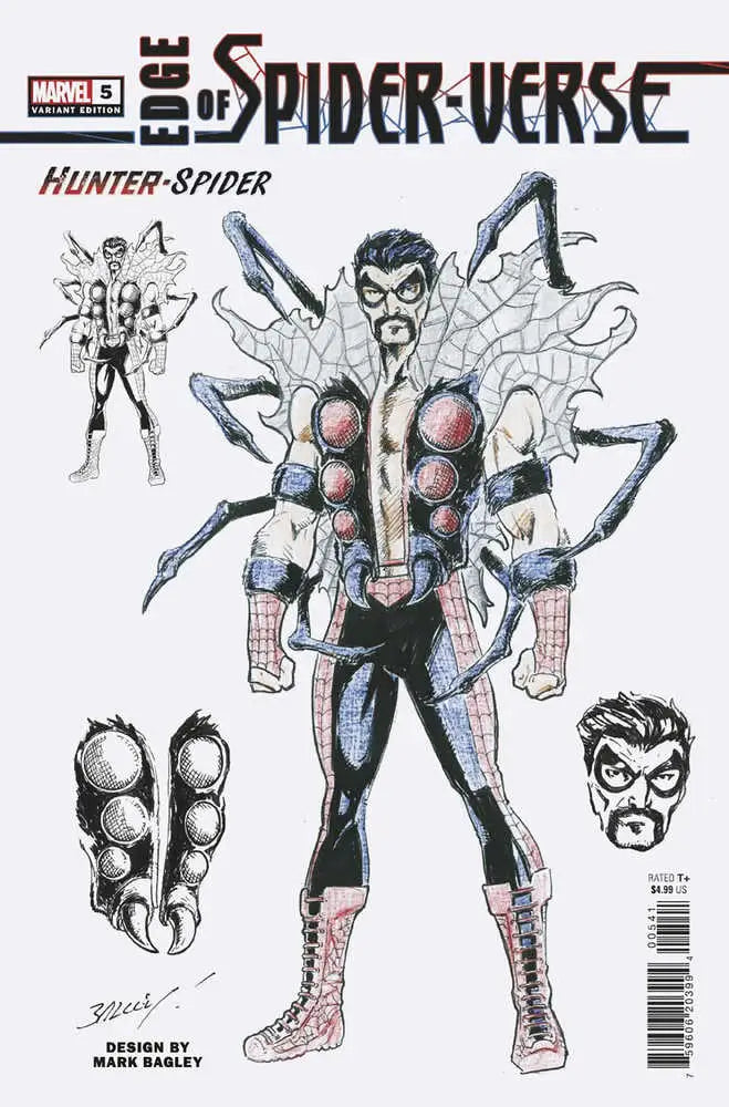 Character design sketch of Hunter-Spider for Edge Of Spider-Verse #5 variant