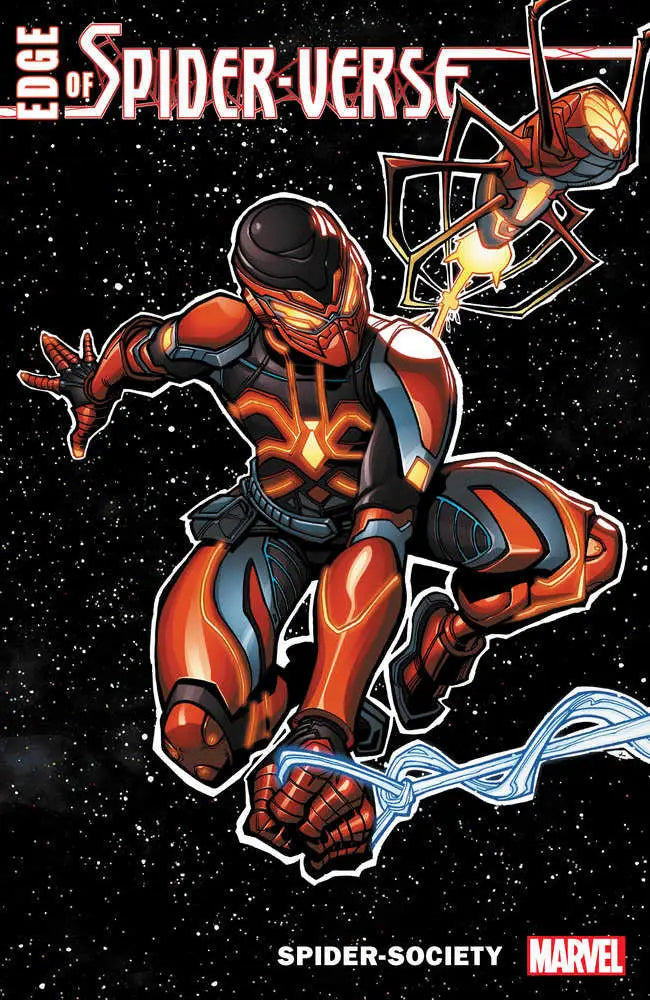 Comic book cover for Edge Of Spider-Verse Spider-Society featuring Spider-Man characters