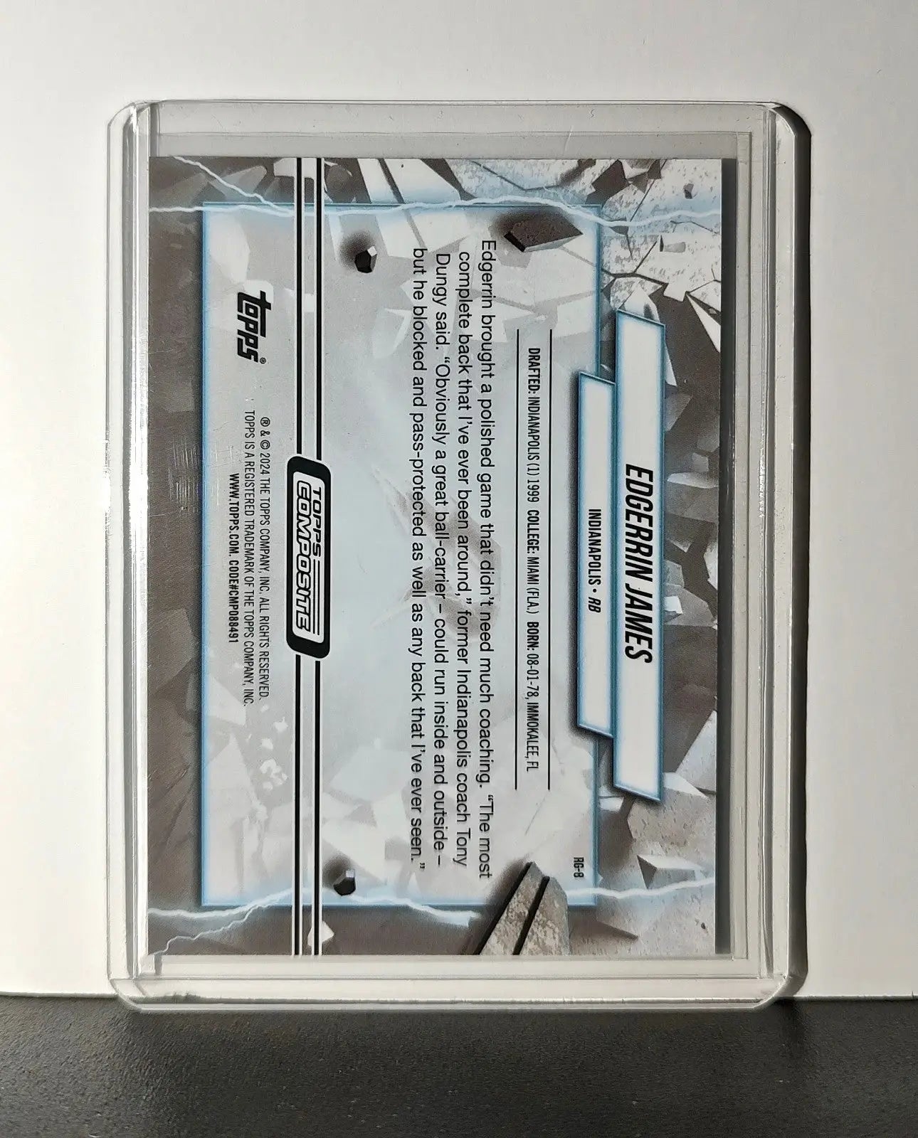Edgerrin James 2023 Topps Resurgence Grounded NFL #RG-8 Card Indianapolis Colts - Football Card Single