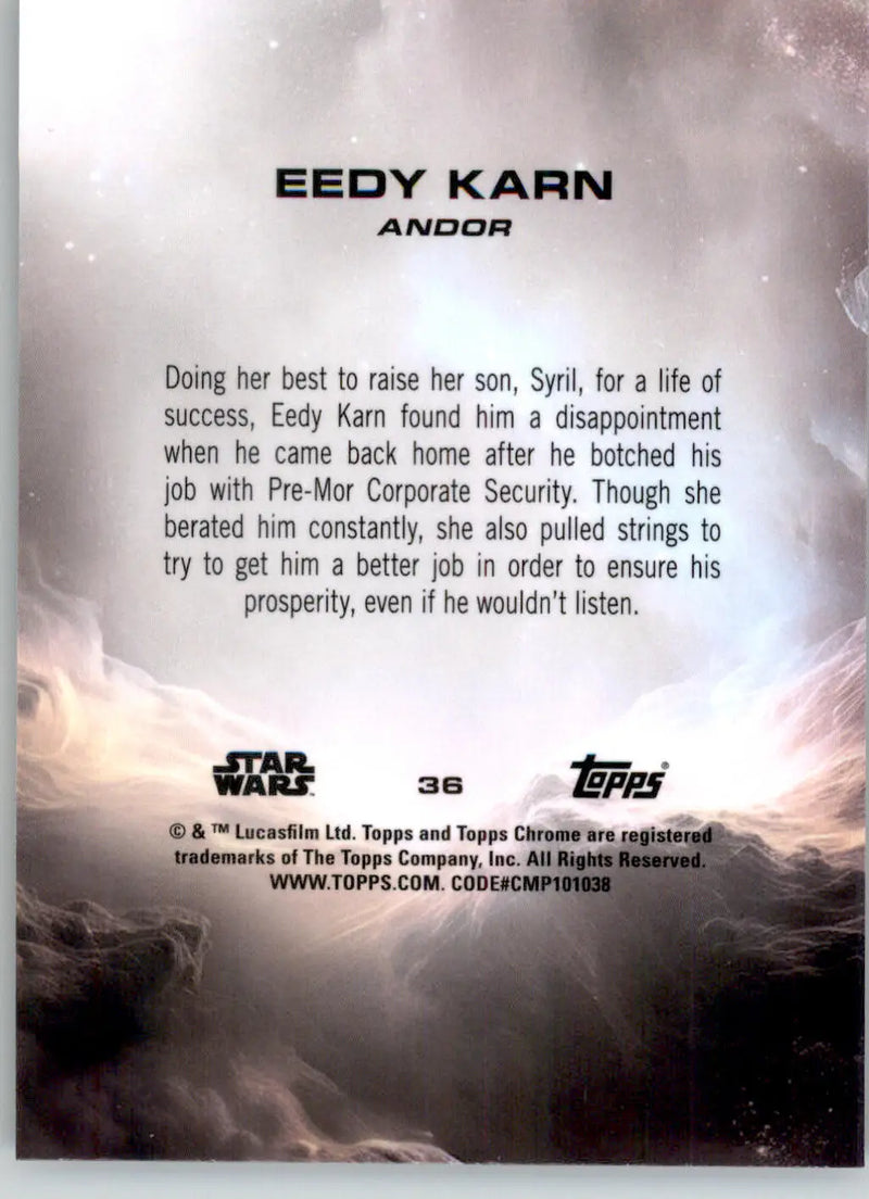 Eedy Karn - 2025 Topps Chrome Sapphire Edition Star Wars - #36 - Non_sport