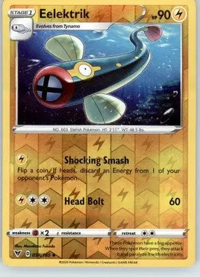 Eelektrik - SWSH04: Vivid Voltage - 058/185 - Reverse Holo LP - Pokémon Card Single