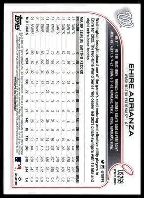 Ehire Adrianza 2022 Topps Update #US269 Washington Nationals - Baseball Card Single