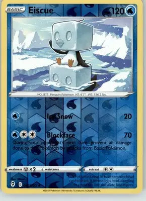 Eiscue - Evolving Skies - 047/203 - Reverse Holo LP Pokemon - Pokémon Card Single