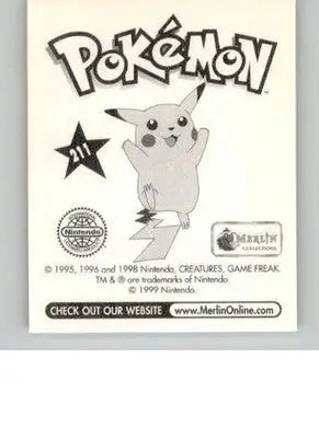 Ekans - 1999 Merlin Pokemon Stickers - #211 - Non_sport - Pokémon Card Single