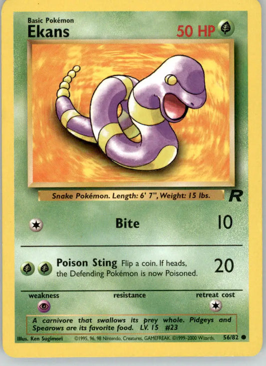 Ekans - Team Rocket - 56/82 - Unlimited MP Pokemon - Pokémon Card Single