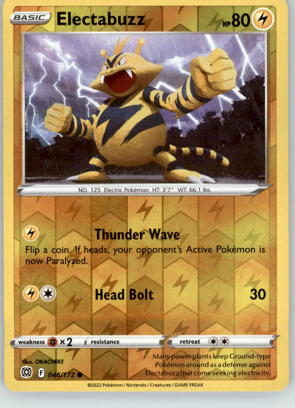 Electabuzz - Brilliant Stars - 046/172 - Reverse Holo LP Pokemon - Pokémon Card Single