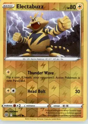 Electabuzz - SWSH09: Brilliant Stars - Reverse Holo LP - #046/172 - Pokémon Card Single