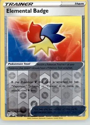 Elemental Badge - Evolving Skies - 147/203 - Reverse Holo LP Pokemon - Pokémon Card Single