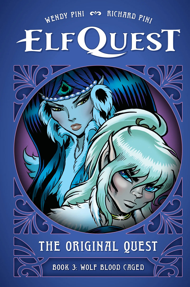 Fantasy graphic novel cover featuring two female characters from original Elfquest Blue Mountain series