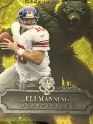 Eli Manning 1/1 Wild Card 2025 Monster Hits MHWW-EM Monster Hunt SSP - Football Card Single