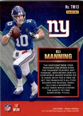 Eli Manning - 2020 Panini Mosaic - #TM13 - Touchdown Masters Football - Football Card Single