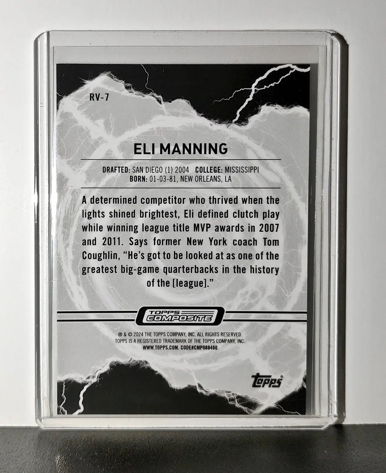 Eli Manning 2023 Topps Resurgence Voltaic NFL RV-7 Football Card New York Giants