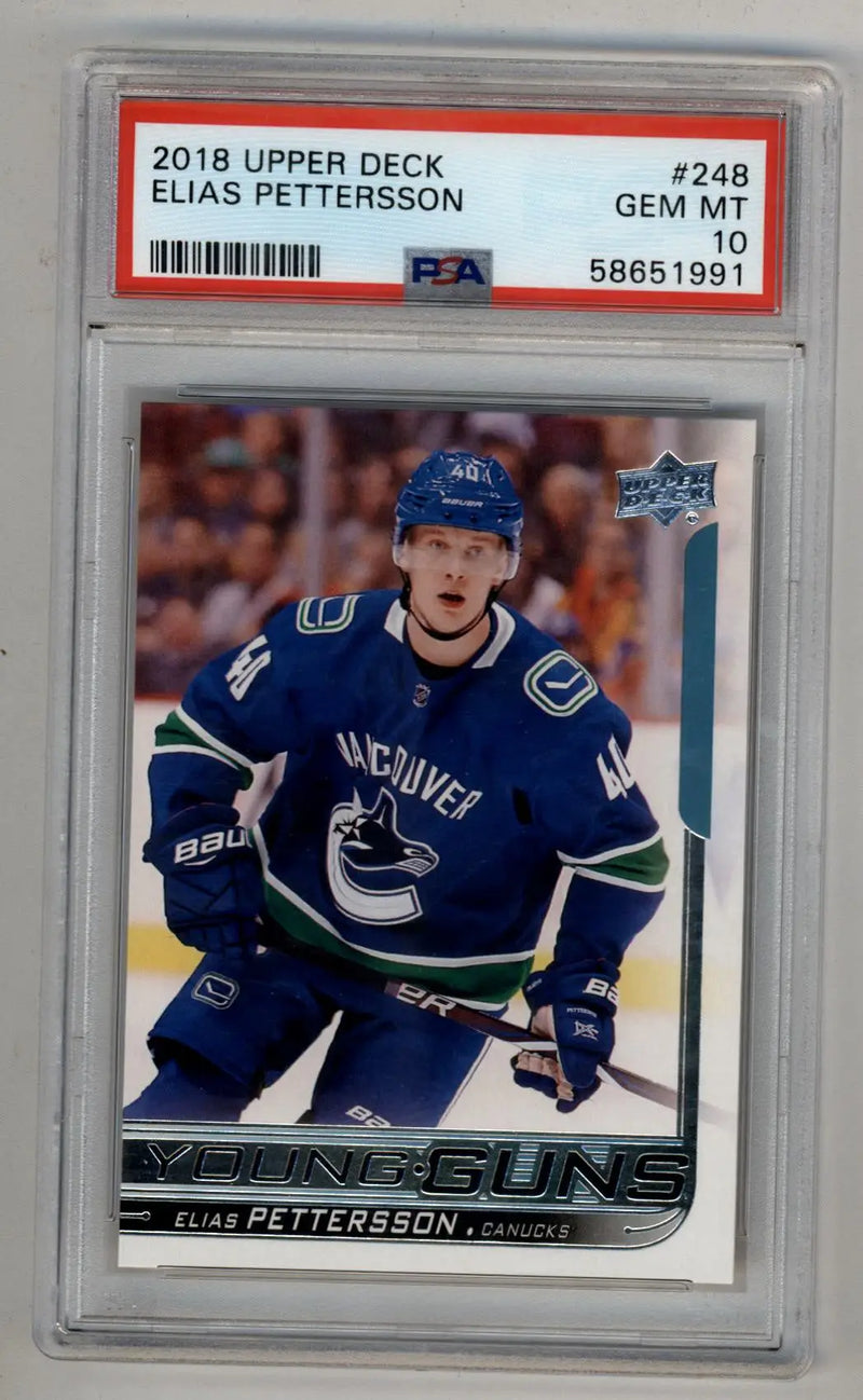 Elias Pettersson 2018-19 Upper Deck #248 PSA 10 Gem Mint 1991 - Hockey Card Single