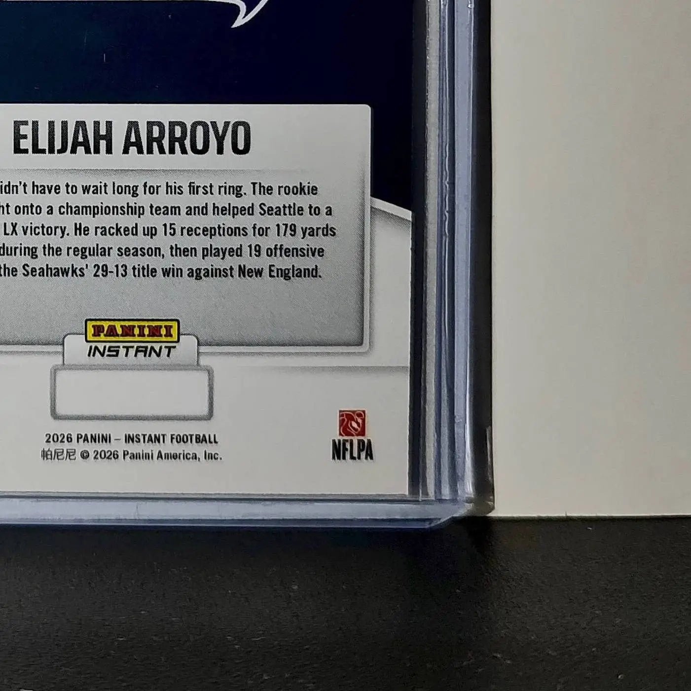 Elijah Arroyo 2026 Panini NFL Super Bowl LIX Champions #31 Card Seattle Seahawks - Football Card Single