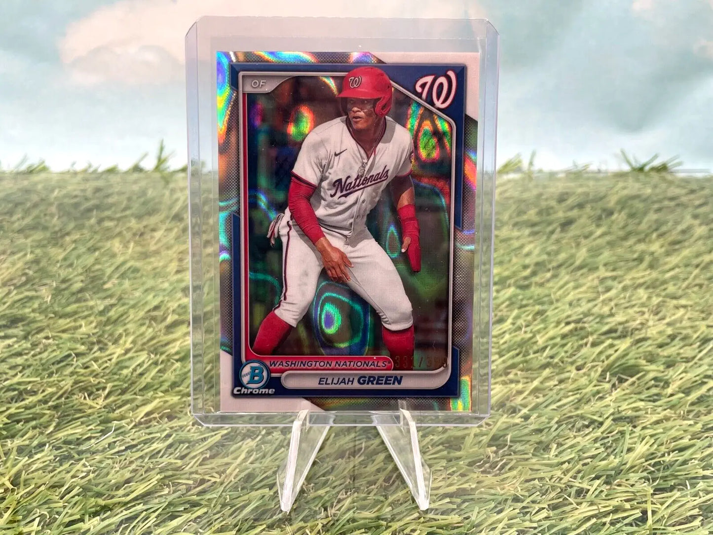 Elijah Green 2024 Bowman Chrome Prospects Lava Refractor #331/399 Washington Nationals