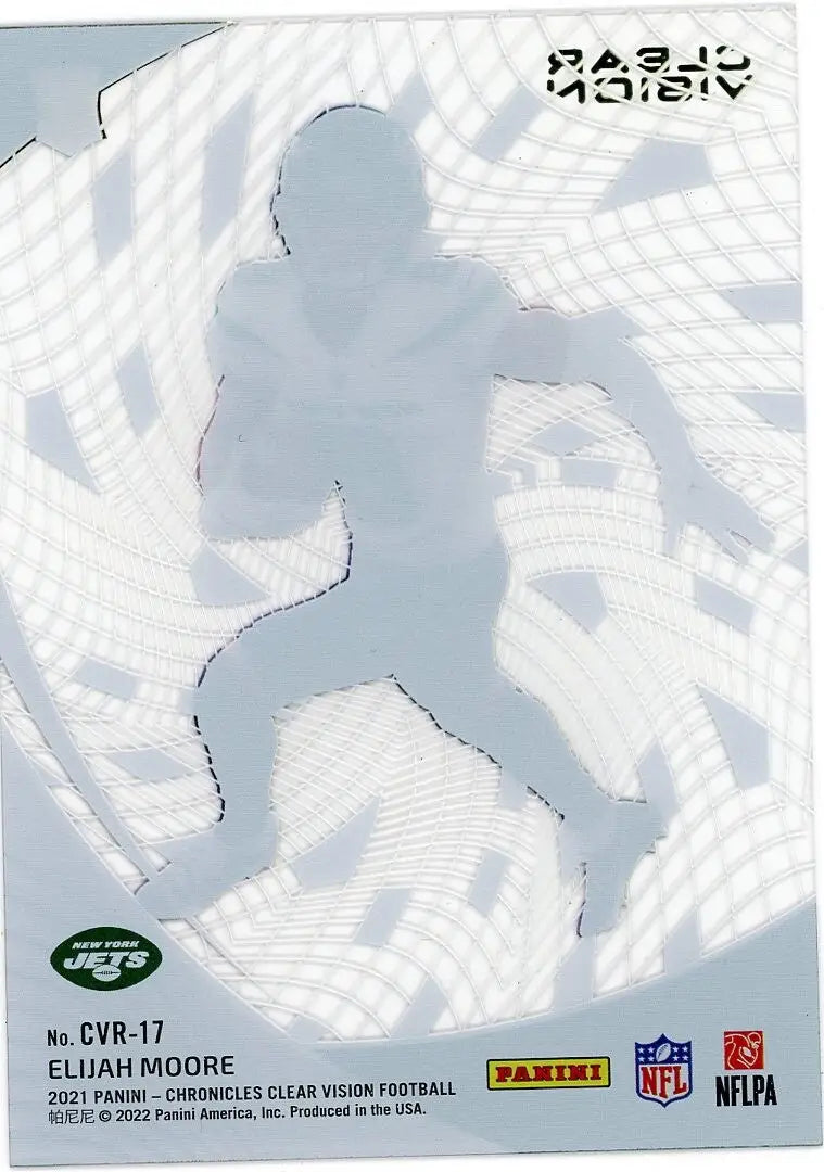 Elijah Moore 2021 Panini Chronicles Clear Vision Rookies #CVR-17 New York Jets - Football Card Single
