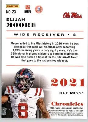 Elijah Moore - 2021 Panini Chronicles Draft Picks - #23 - Football - Football Card Single