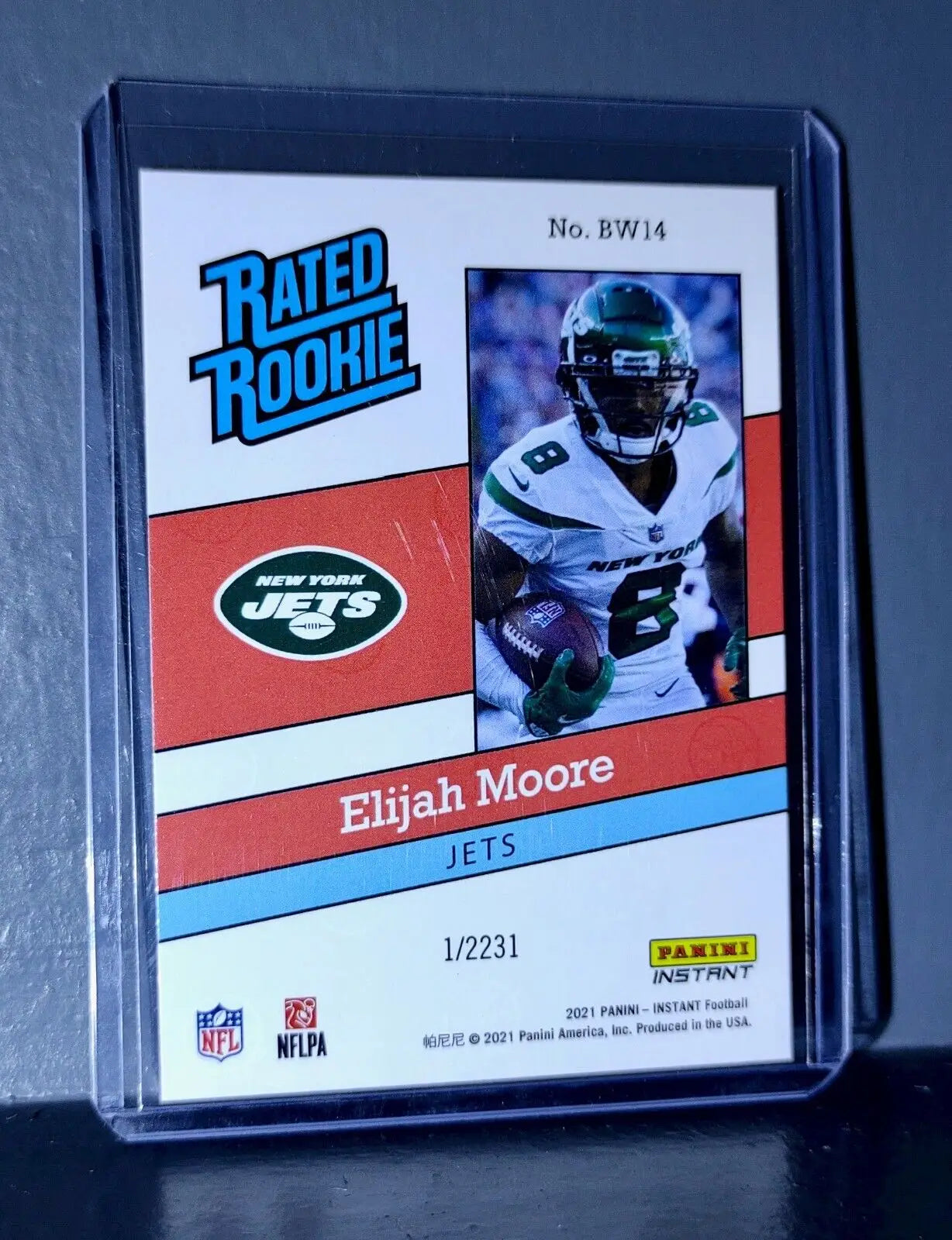 Elijah Moore 2021 Panini NFL Rated Rookie Retro #14 Rookie Card 1/2231 - Football Card Single