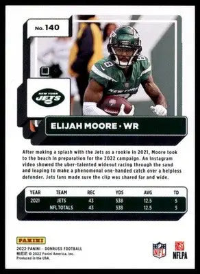 Elijah Moore 2022 Donruss #140 New York Jets - Football Card Single